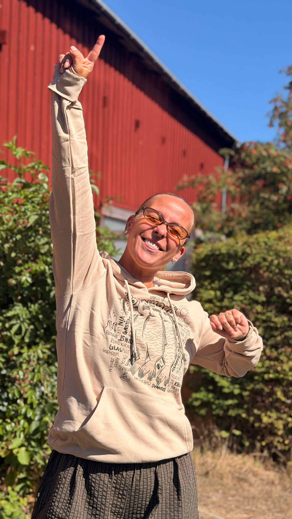 Hoodie/hættetrøje Sild-motiv