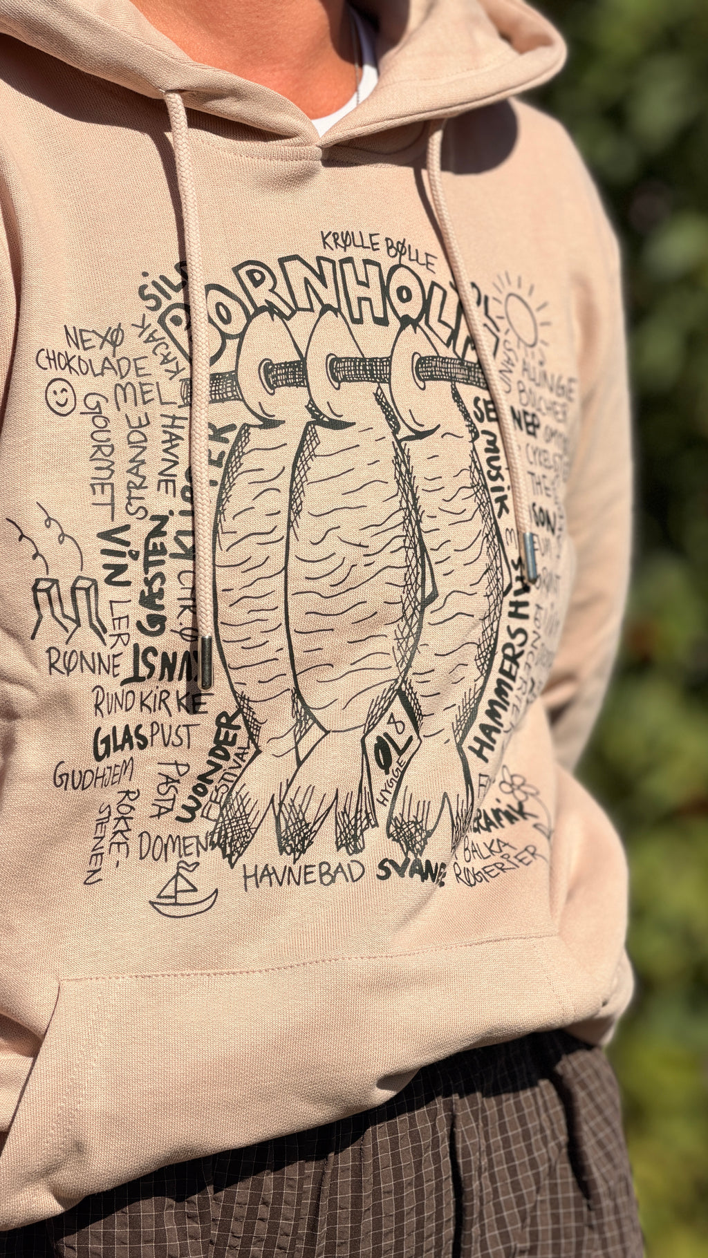 Hoodie/hættetrøje Sild-motiv