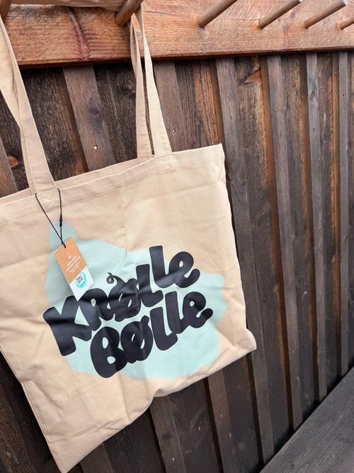 Alm. Mulepose "Krølle Bølle logo med omrids"