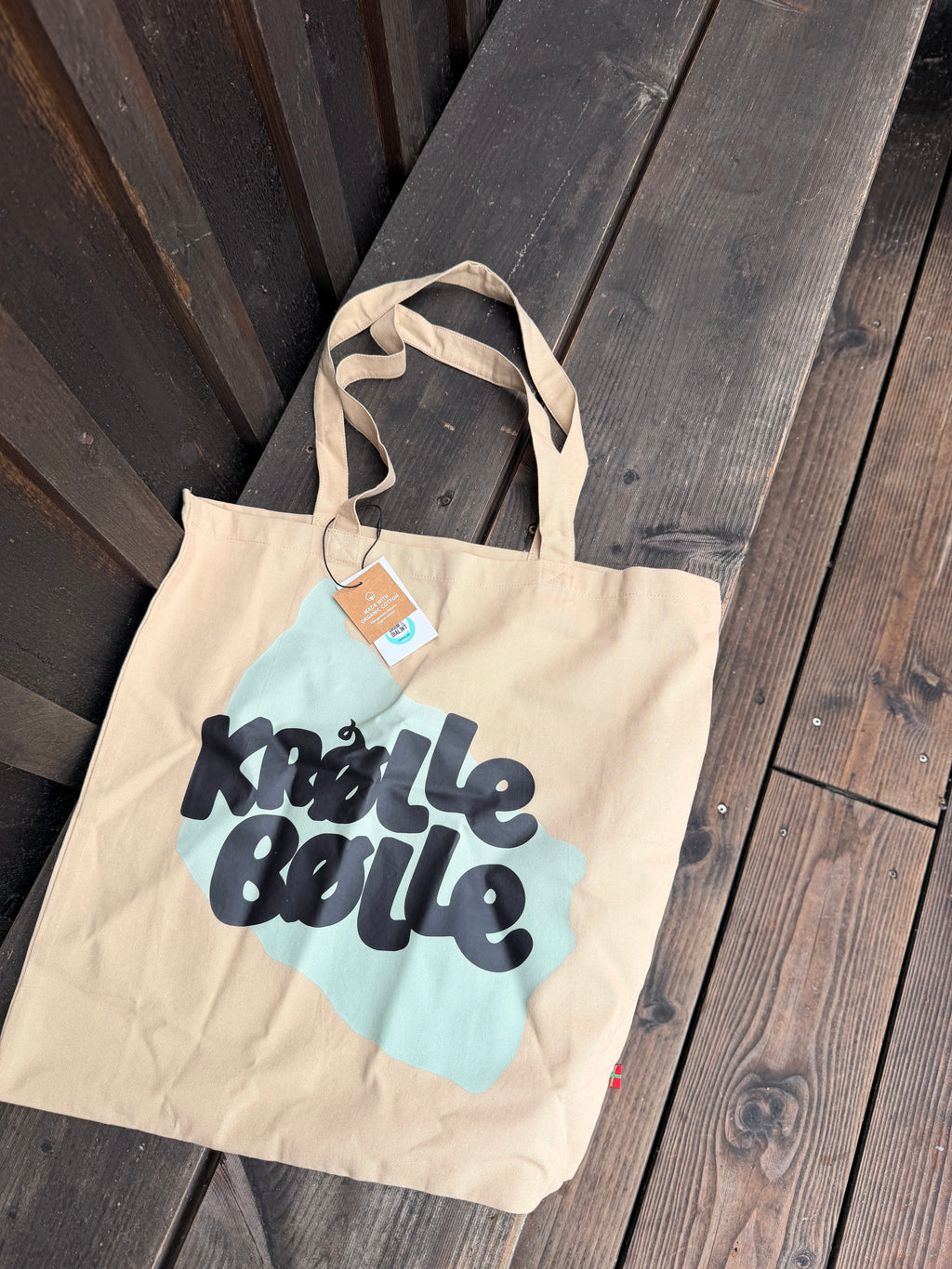 Alm. Mulepose "Krølle Bølle logo med omrids"