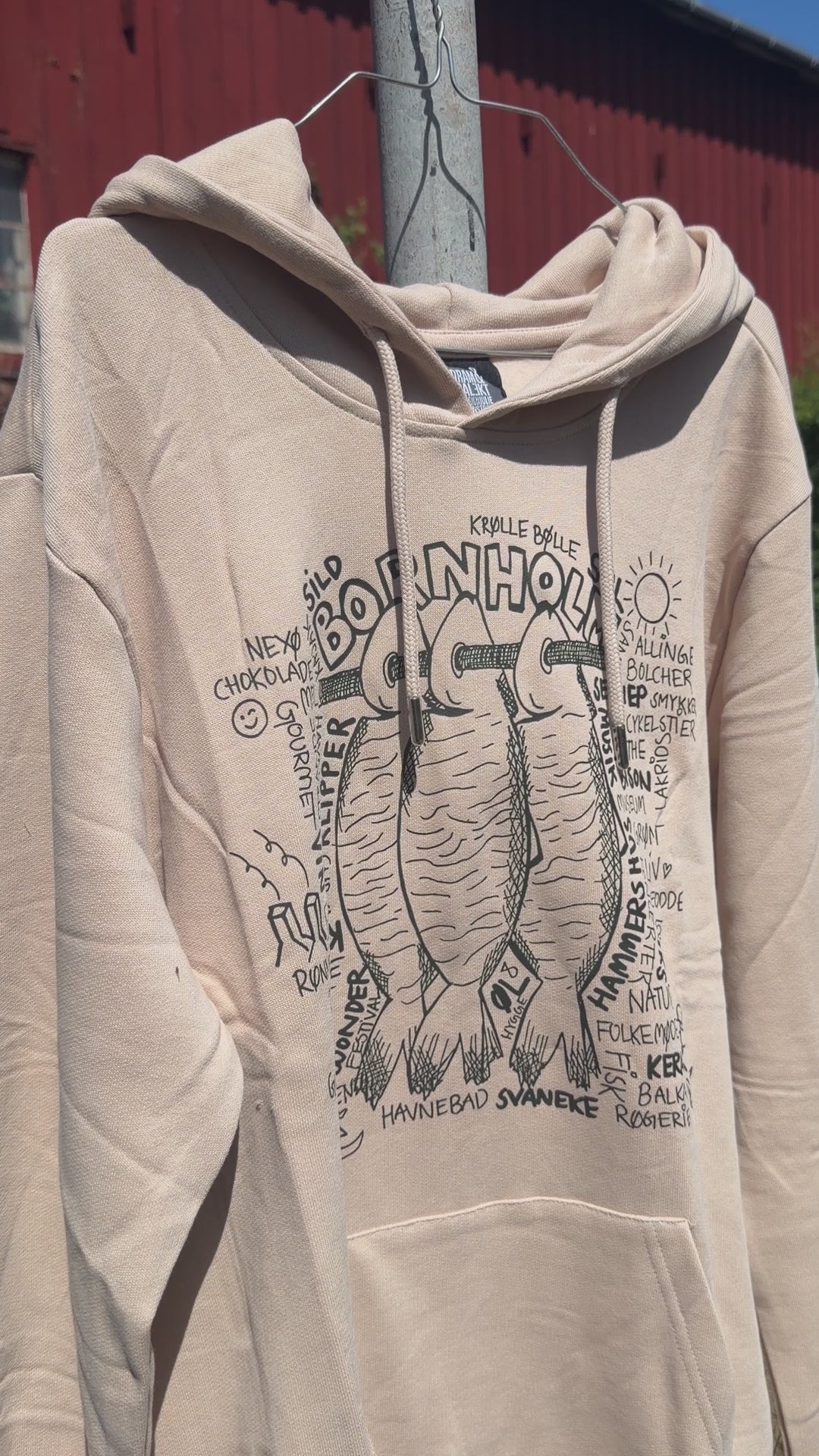 Hoodie/hættetrøje Sild-motiv